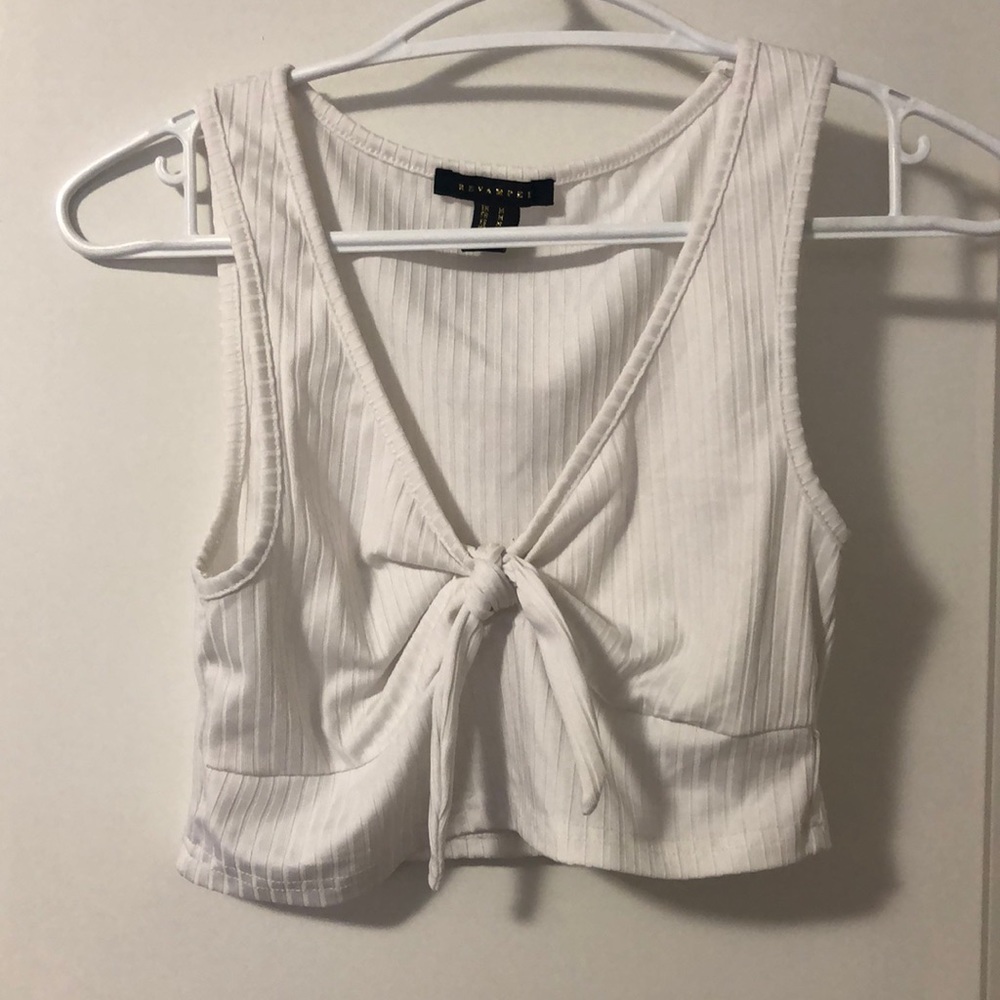 White ripped crop top